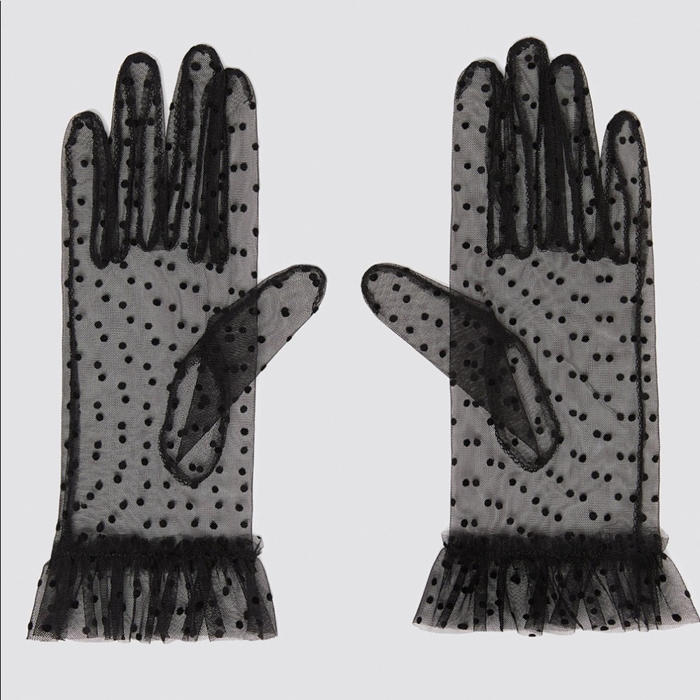 SOLD ZARA Special Edition Dotted Mesh Gloves - Picture 4 of 5